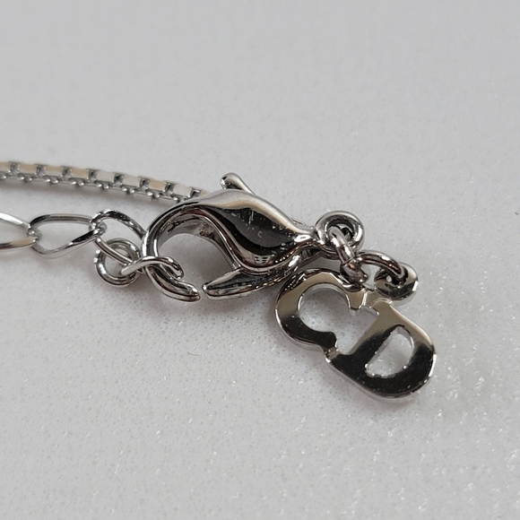 CHRISTIAN DIOR Trotter Logo Silver Tone Pendant Necklace - Picture 4 of 9